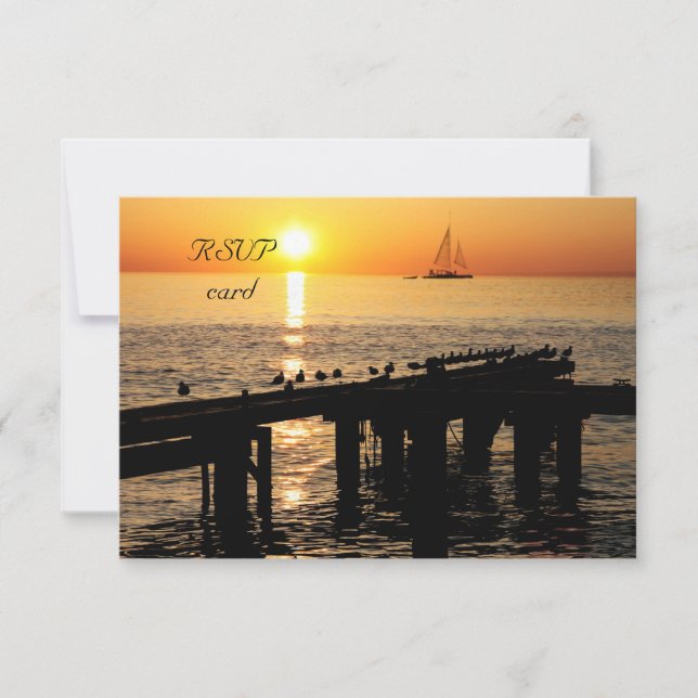 ocean sunset RSVP card (Front)