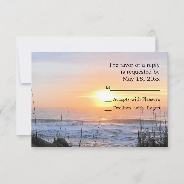 Ocean Sunset RSVP Card (Front)