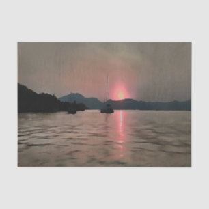 Ocean Sunset Sailboat Sunset Bozburun Marmaris Tissue Paper