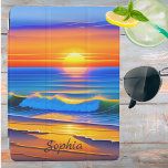 Ocean Sunset Signature  iPad Air Cover<br><div class="desc">Immerse yourself in the captivating beauty of a beach sunset and protect your tablet in style with this personalized tablet cover. Add your personal touch and carry a piece of tranquillity wherever you go.</div>