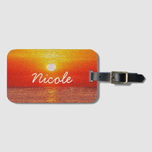 Ocean Sunset Summer Beach Waves custom Lugga Luggage Tag