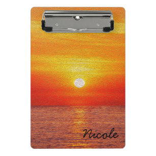 Ocean Sunset Summer Beach Waves custom Mini Clipboard