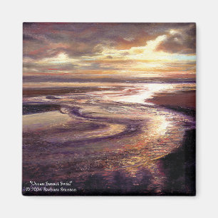 "Ocean Sunset Swirl" Magnet