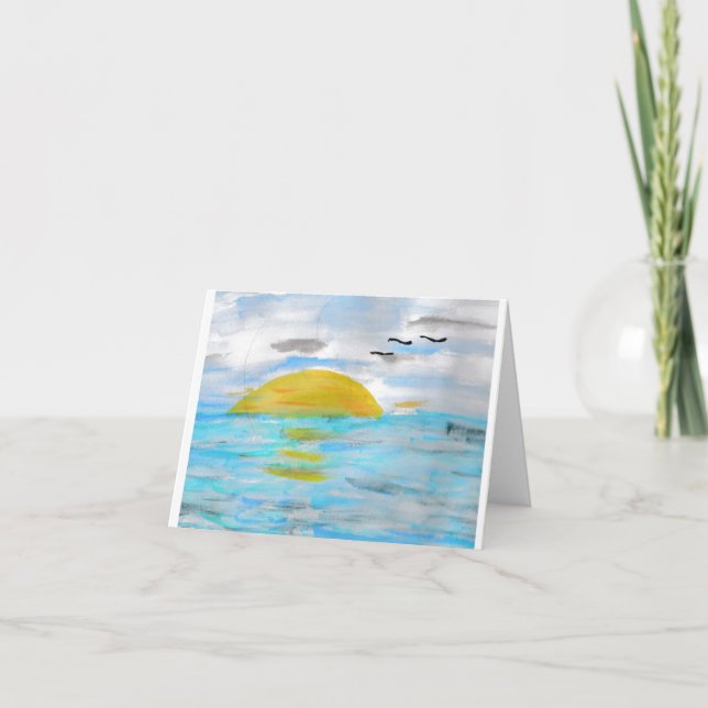 Ocean Sunset  Thank You Card (Front)
