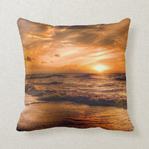 Ocean Sunset Throw Pillow