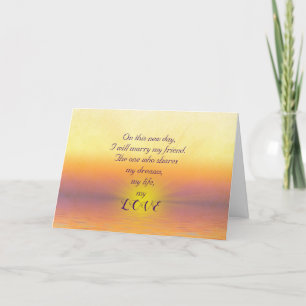 Ocean Sunset Wedding Card