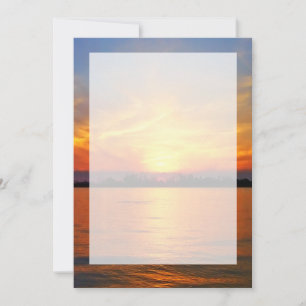 Ocean Sunset with Faux Vellum Overlay Wedding