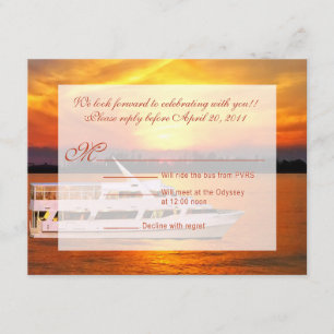 Ocean Sunset Yacht avec Faux Vellum Overlay RSVP