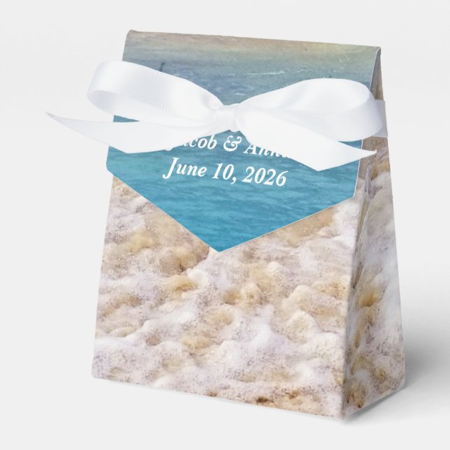 ocean surf on beach favor box (Front Side)