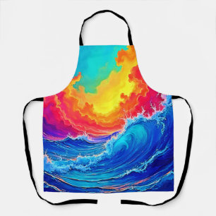 Ocean Surge: Radiant Sunset Wave Apron