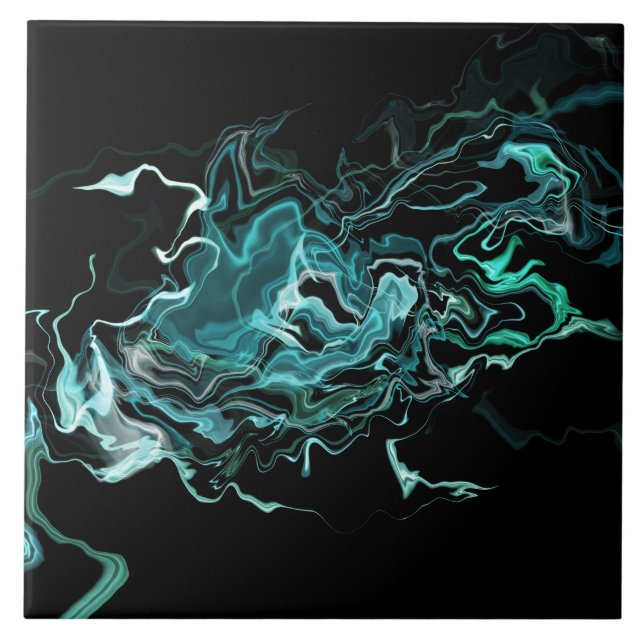 Ocean Swirl III Ceramic Tile (Front)