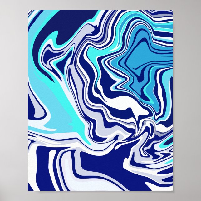 Ocean Swirls – A Dynamic Abstract Flow Poster (Front)