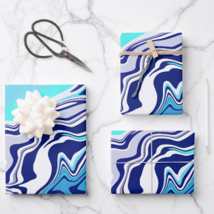 Ocean Swirls – A Dynamic Abstract Flow Wrapping Paper Sheet