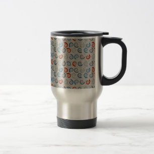 Ocean Swirls Linen Look Travel Mug