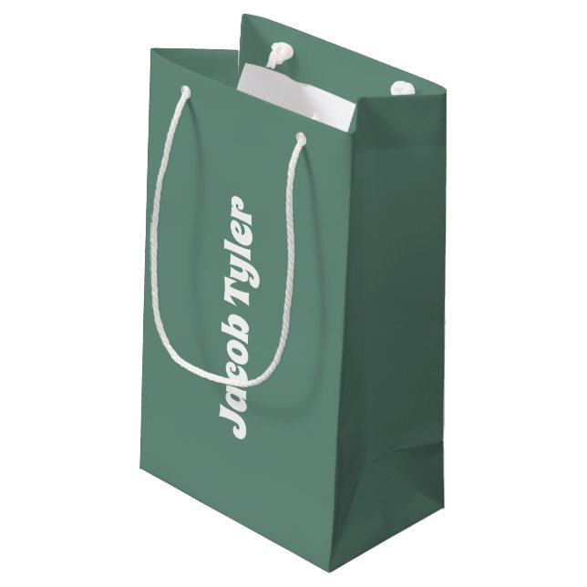 Ocean Teal Customizable Gift Bag (Back Angled)