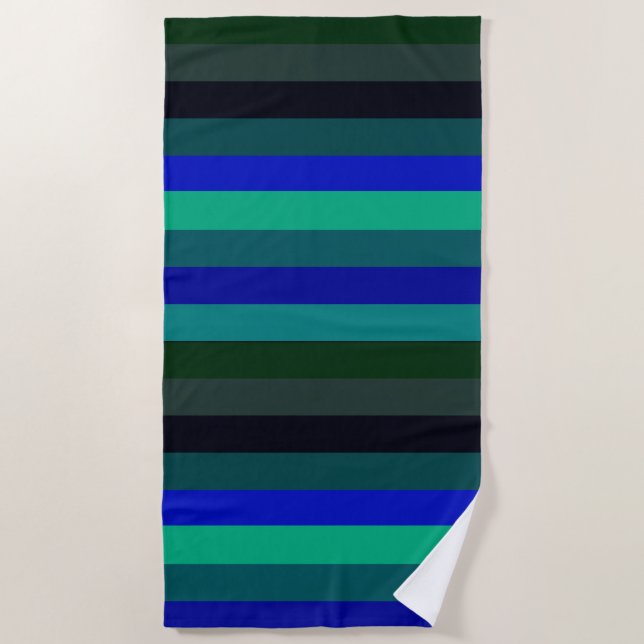 Ocean Temps Striped Beach Towel (Front)