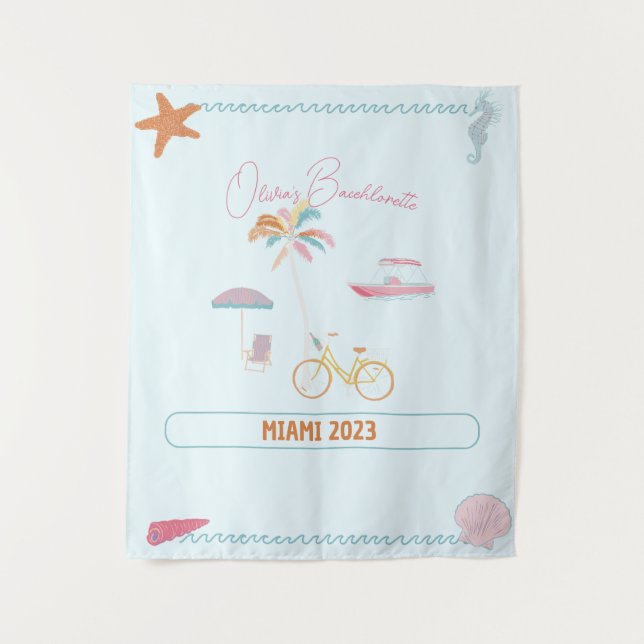 Ocean Theme Bachelorette  Tapestry (Front)