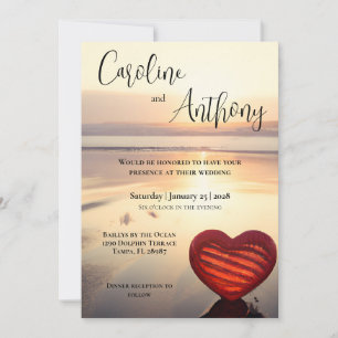 Ocean Theme Beach Wedding Invitation