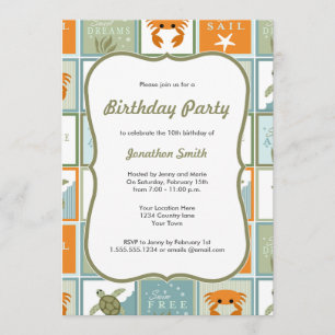 Ocean Theme Birthday Invitation