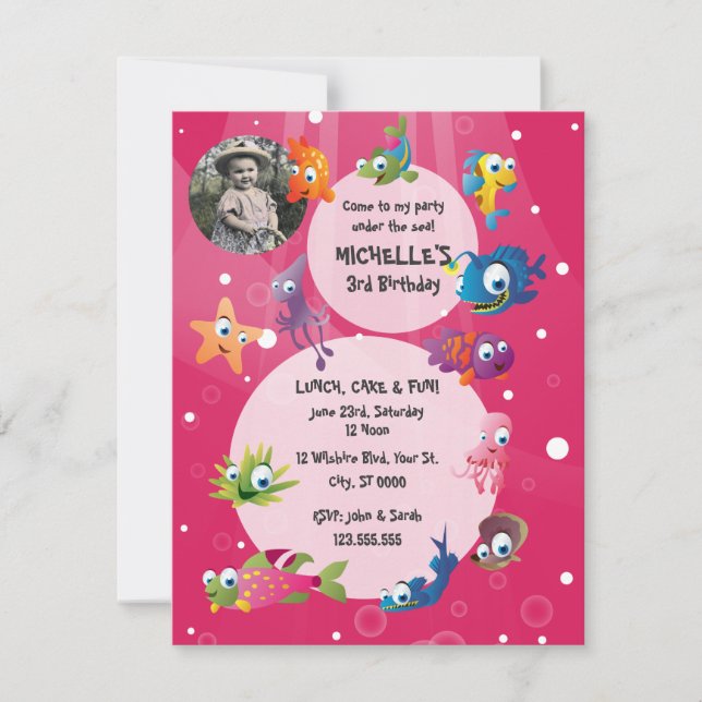 Ocean Theme Children's Birthday Party Invitation (Front)
