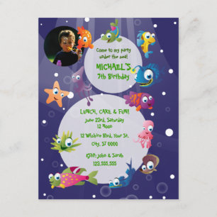 Océan Thème Invitation à la fête d'anniversaire de
