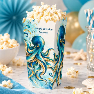 Ocean Theme | Octopus | Celebration Event Popcorn Favor Box