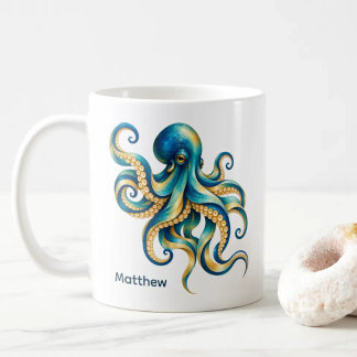 Ocean Theme | Octopus | Personalized Coffee Mug