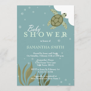 Océan Thème Tortue de mer Baby shower Invitation