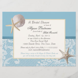 Ocean Theme Wedding Shower Invitation