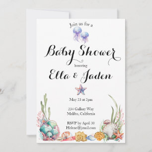 Ocean themed Baby Shower Invitation