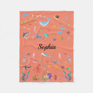 Ocean-Themed Blanket For Babies, Kids, Adults