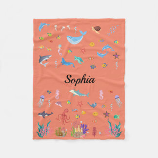 Ocean-Themed Blanket For Babies, Kids, Adults