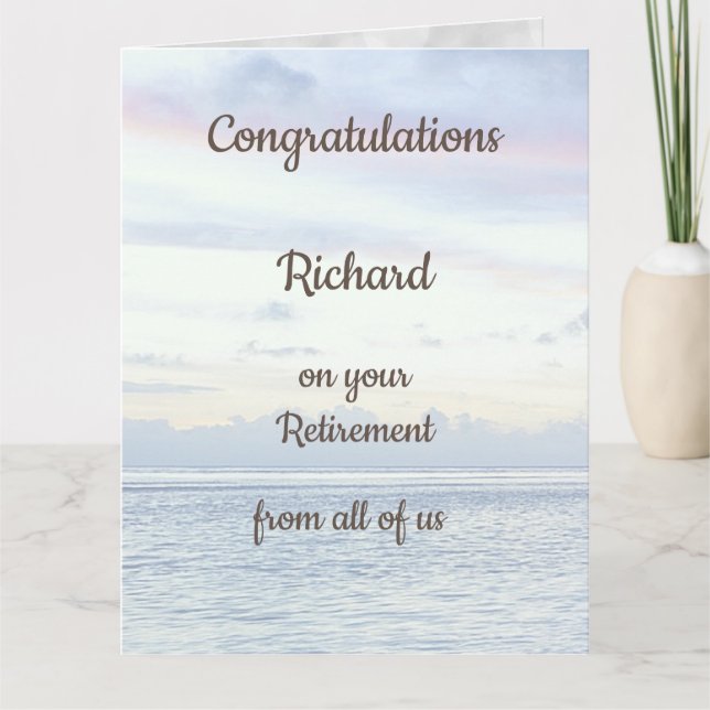 Ocean themed Personalised Retirement Card (Front)