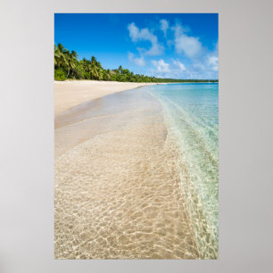 Ocean Tide On A Tropical Beach Poster