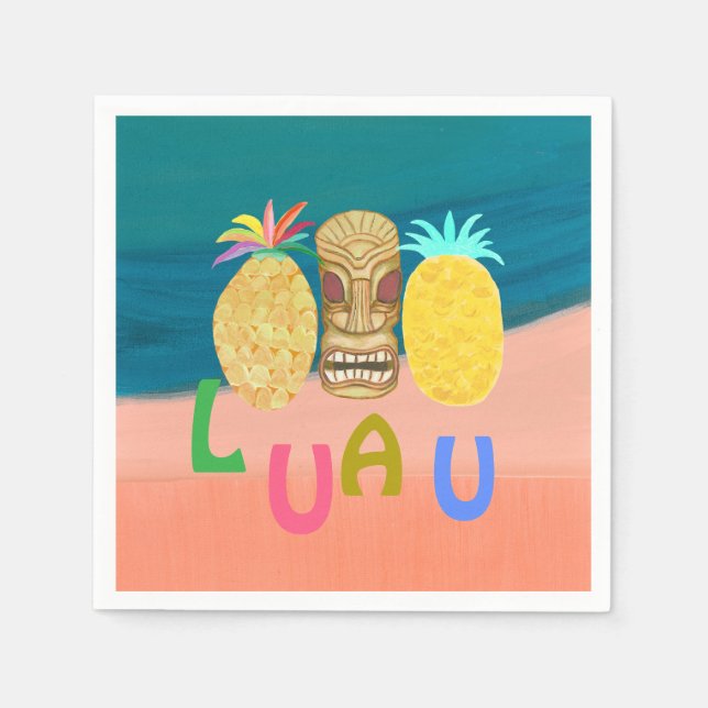 Ocean Tiki Pineapple Luau Napkin (Front)