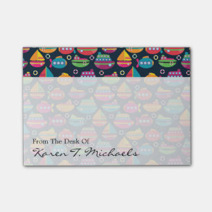 Ocean Transportation Pattern Add Your Name Post-it Notes