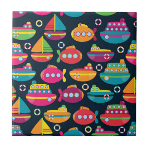 Ocean Transportation Pattern Tile