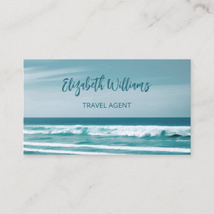 Ocean Travel Agent QR Code Business Card