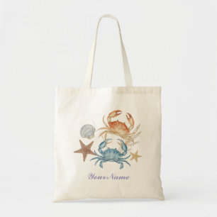 Ocean Treasures Watercolor Beach Tote Bag