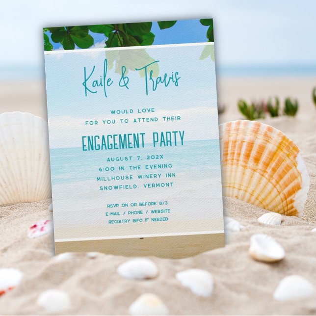 Océan tropical Vue pré-mariage Invitation de fête (Créateur téléchargé)