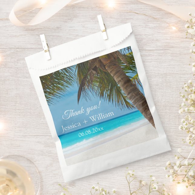 Ocean Tropical Wedding Anniversary Thank you  Favour Bag (Clipped)