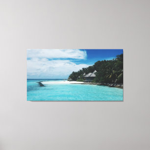 Ocean Tropics Sea Palm trees Canvas Print