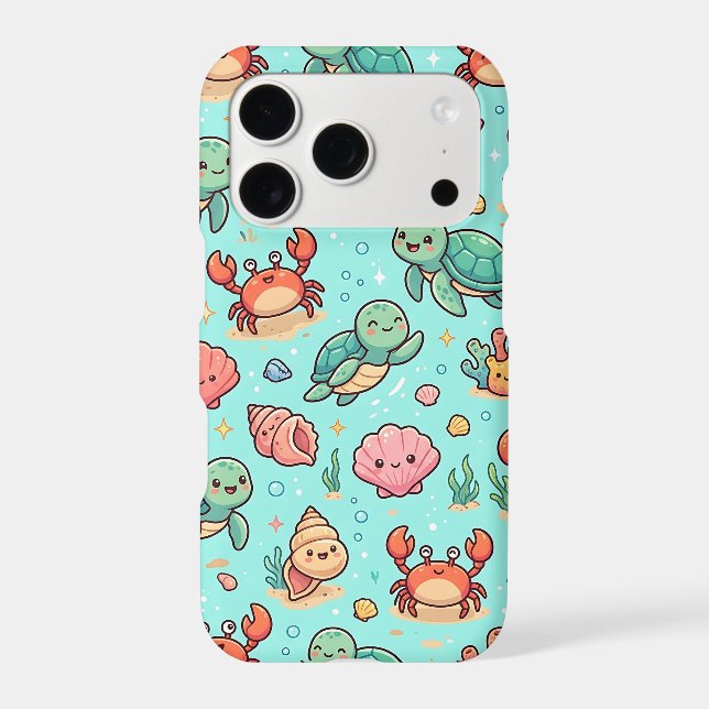 Ocean Turtle Crab Starfish Smartphone Case (Back)