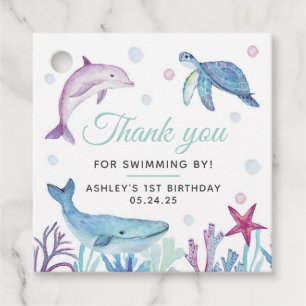 Ocean Under the Sea Animals Favour Tag