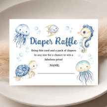 Ocean Under The Sea Baby Shower Boy Diaper Raffle