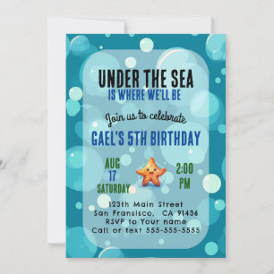 Ocean Under The Sea Birthday Invitation