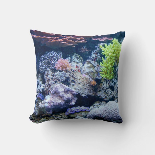 Ocean under water, sea, real image throw pillow (Front)