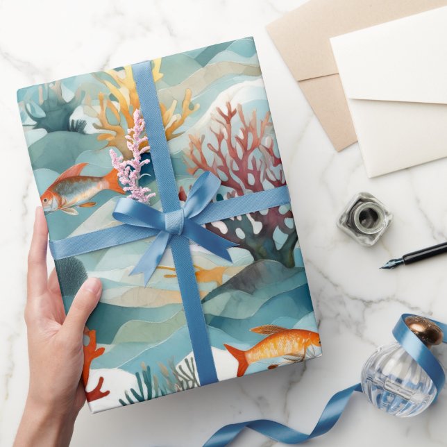 Ocean Underwater Marine  Wrapping Paper (Gifting)