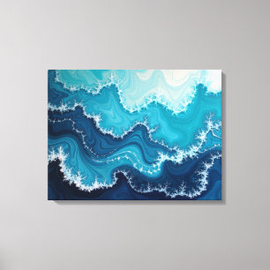 Ocean Veins – Deep Sea Fluid 24"x18" Abstract Canvas Print