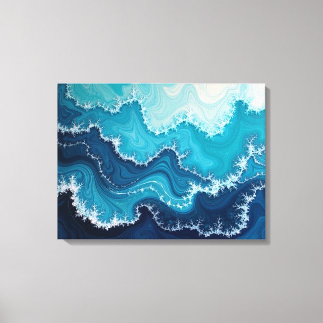 Ocean Veins – Deep Sea Fluid 24"x18" Abstract Canvas Print (Front)